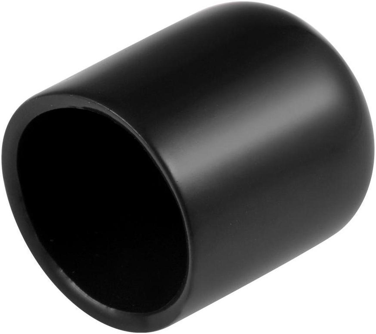 25pcs Rubber End Caps 3/4"(19mm) ID Vinyl Round End Cap Cover Screw Thread Protectors Black