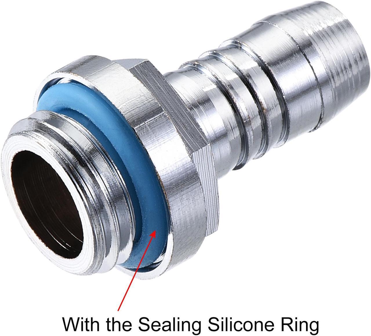 Alt view image 3 of 5 - Brass Hose Fitting G1/4 Thread with OD 9mm Nozzle for PC Water Cooling System 4pcs
