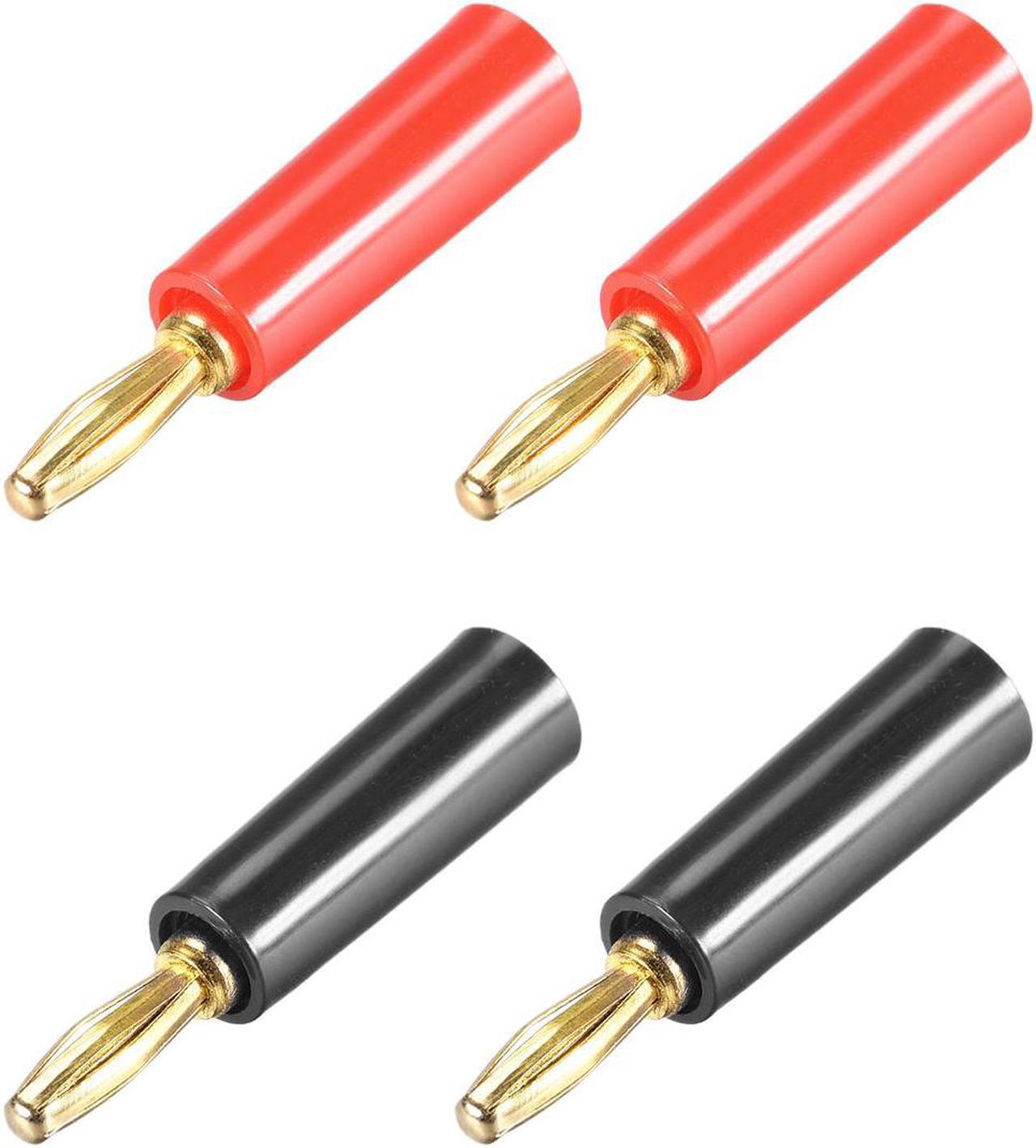 4mm Banana Speaker Plug Black Red  Cable Plugs Connectors Jack Connector 4pcs