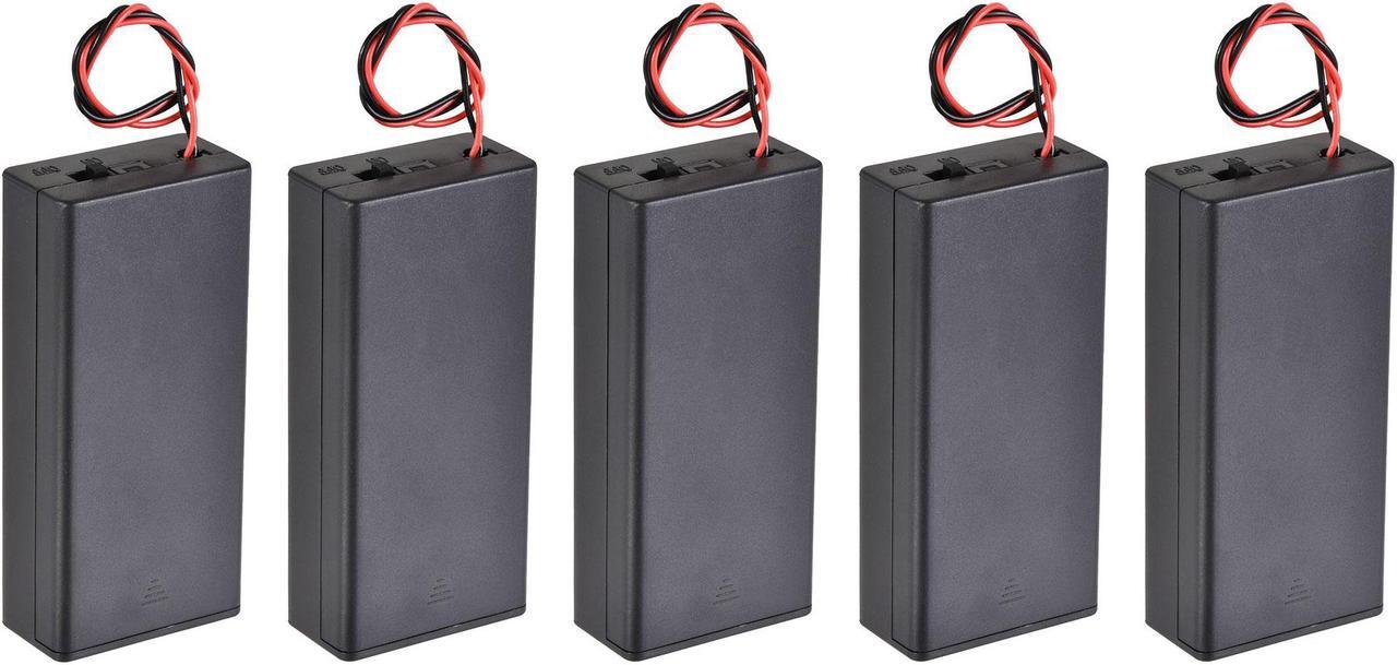 Main image of Battery Case Storage Box 2 Slots x 3.7V 2-Wire Lead ON/OFF Switch with Cover for 2 x 18650 Battery 5Pcs