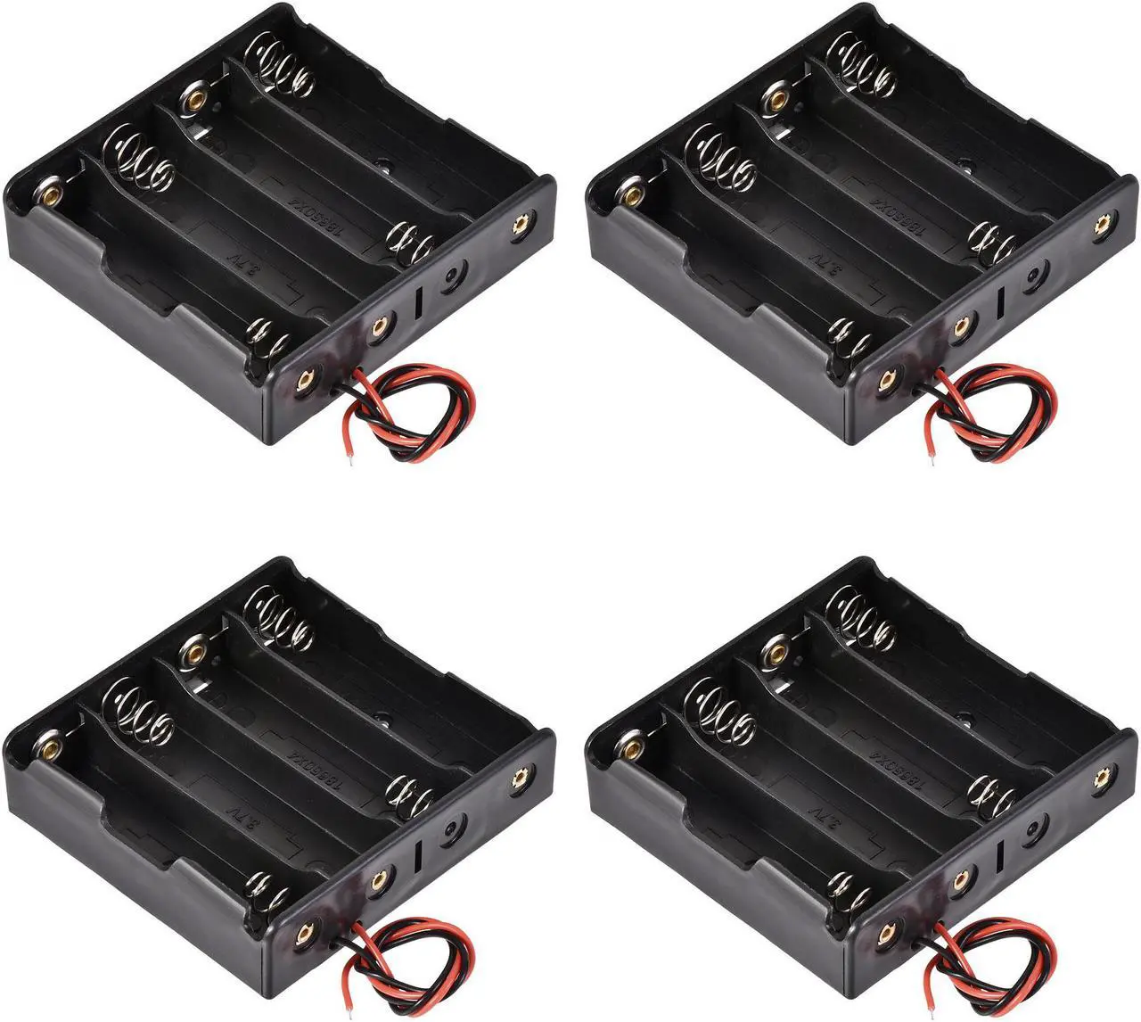 Main image of Battery Case Storage Box 4 Slots x 3.7V 2-Wire Lead for 4 x 18650 Battery 4 Pcs