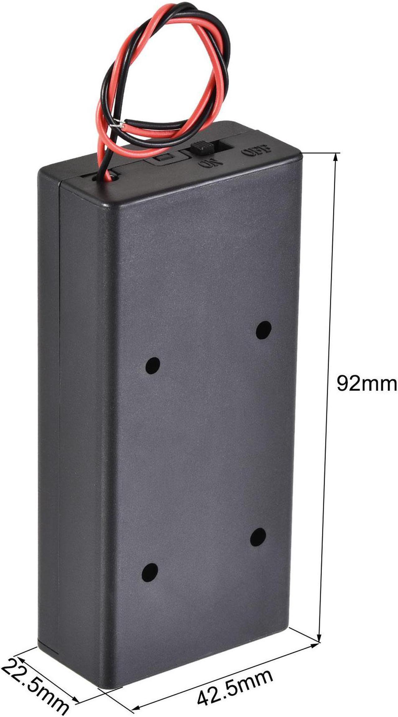 Alt view image 2 of 6 - Battery Case Storage Box 2 Slots x 3.7V 2-Wire Lead ON/OFF Switch with Cover for 2 x 18650 Battery 5Pcs
