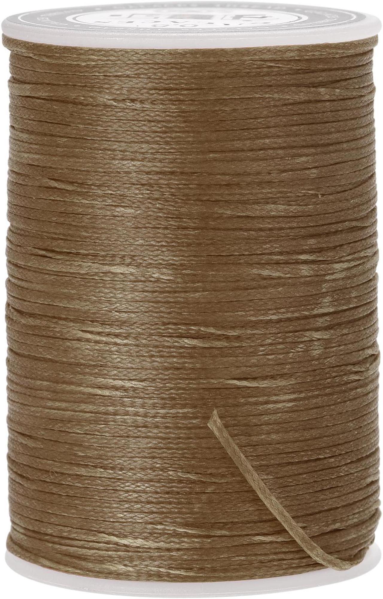 Leather Sewing Thread 98 Yards 150D/0.8mm Polyester Waxed Cord for Manual and Machine Sewing, Raw Umber