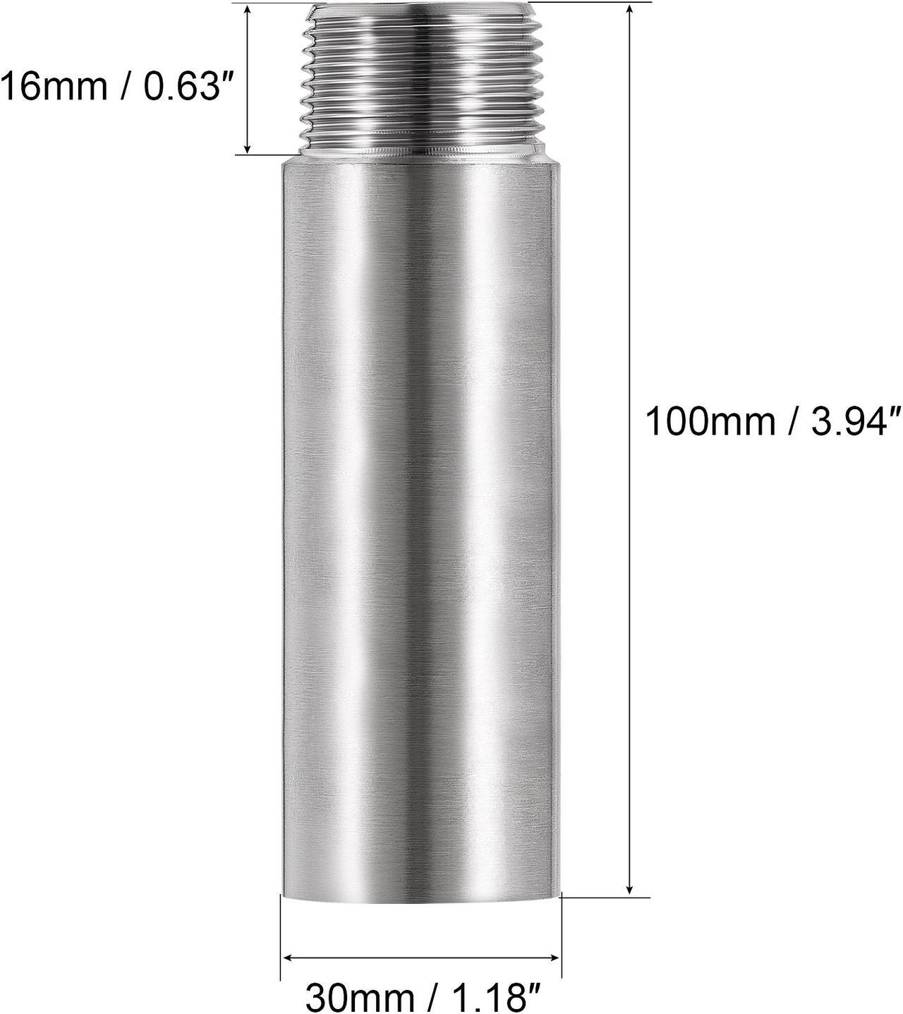 Alt view image 2 of 6 - Shower Head Extension Arm Stainless Steel G3/4 Male to G3/4 Female Thread 100mm Length Cast Pipe Fitting Coupler