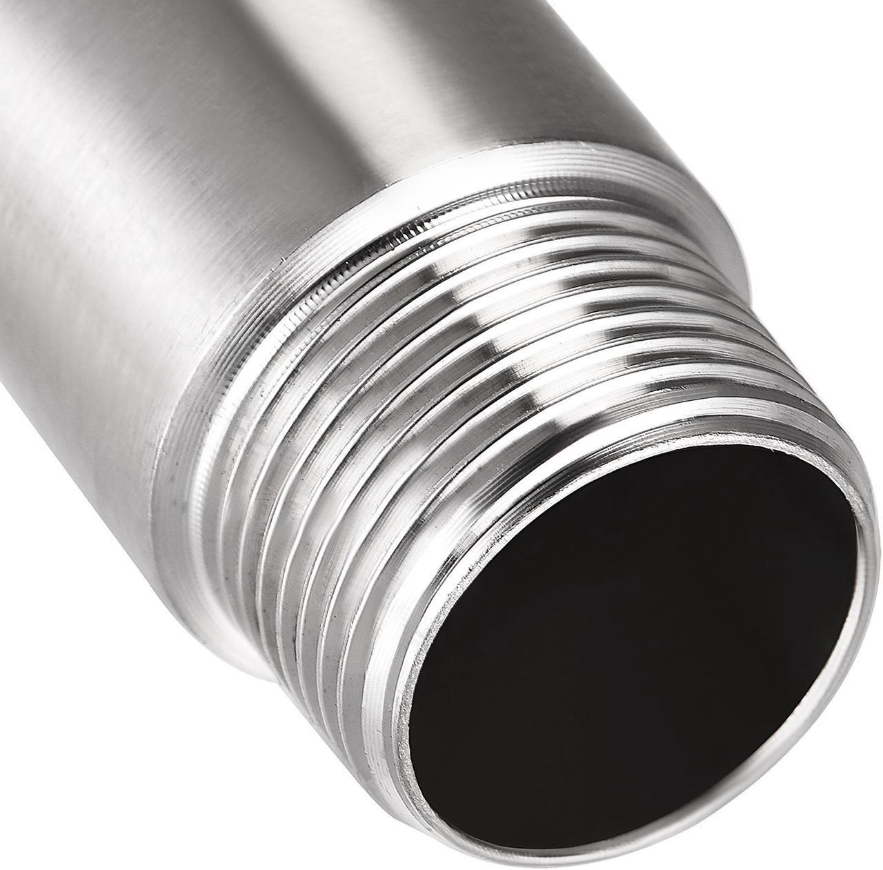 Alt view image 5 of 6 - Shower Head Extension Arm Stainless Steel G3/4 Male to G3/4 Female Thread 100mm Length Cast Pipe Fitting Coupler
