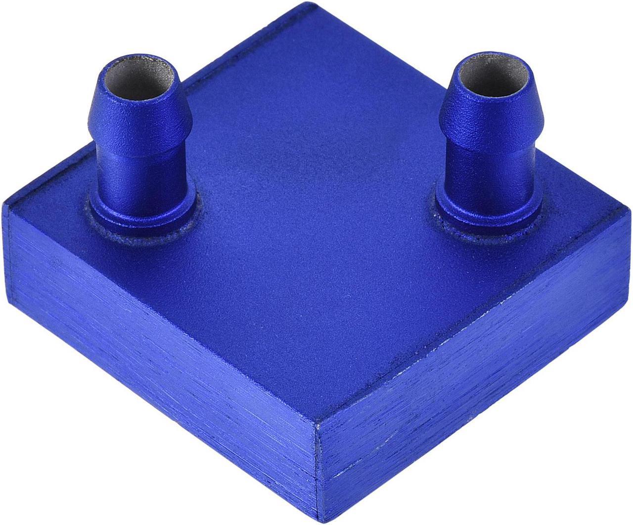 Aluminum Water Cooling Block 40x40mm Heatsink with Nozzle Upward Blue