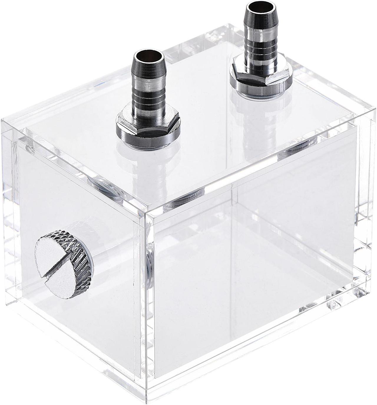 Acrylic Water Cooling Tank Kit 80mm x 60mm x 60mm with Nozzles and End Cap for Computer CPU Cooled