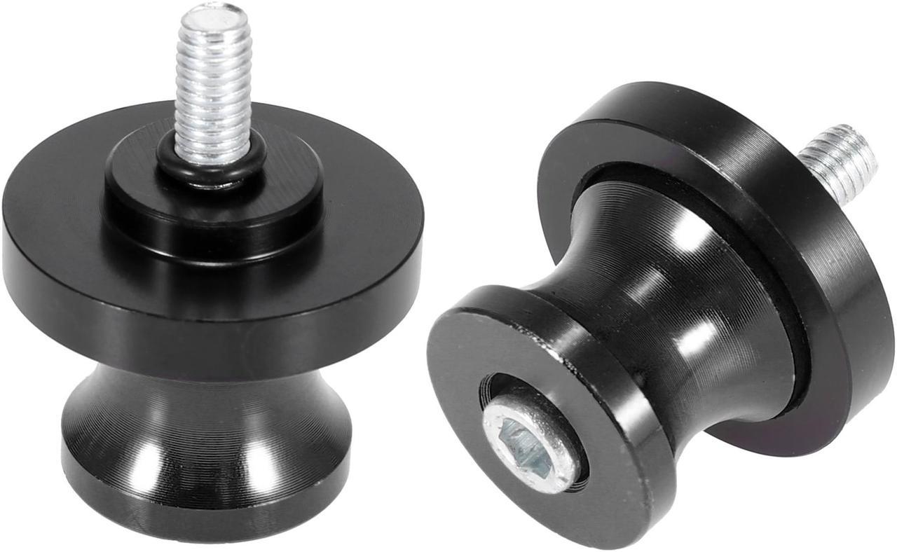 2pcs 6mm M6x1.0 Black Aluminum Alloy Motorcycle Swingarm Spools Sliders Stand for Yamaha