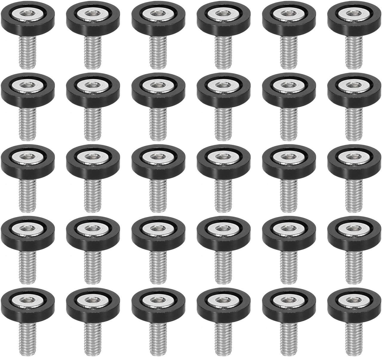 30pcs Bumper Mudguard Washer Bolts M6x1.0 Aluminum Alloy Engine Bay Dress Up Screw Black