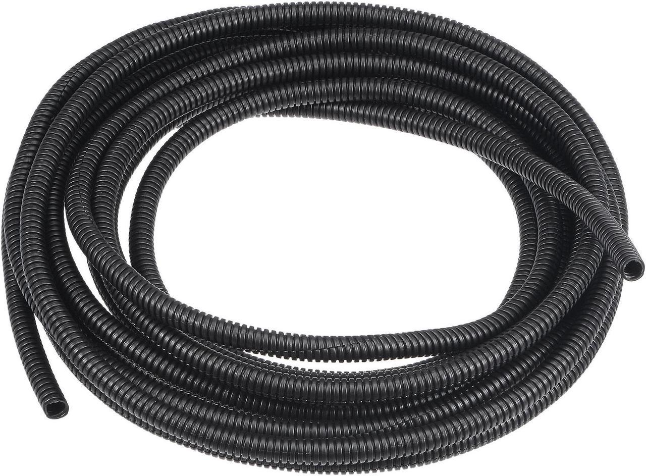 5 M 5.2 x 7.2 mm PP Split Corrugated Conduit Tube for Garden,Office Black