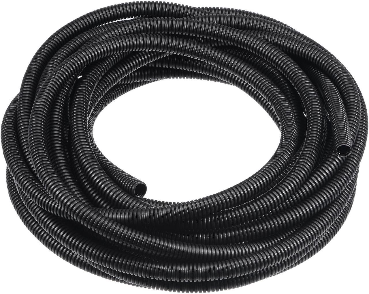 10 M 9 x 12 mm PP Flexible Corrugated Conduit Tube for Garden,Office Black