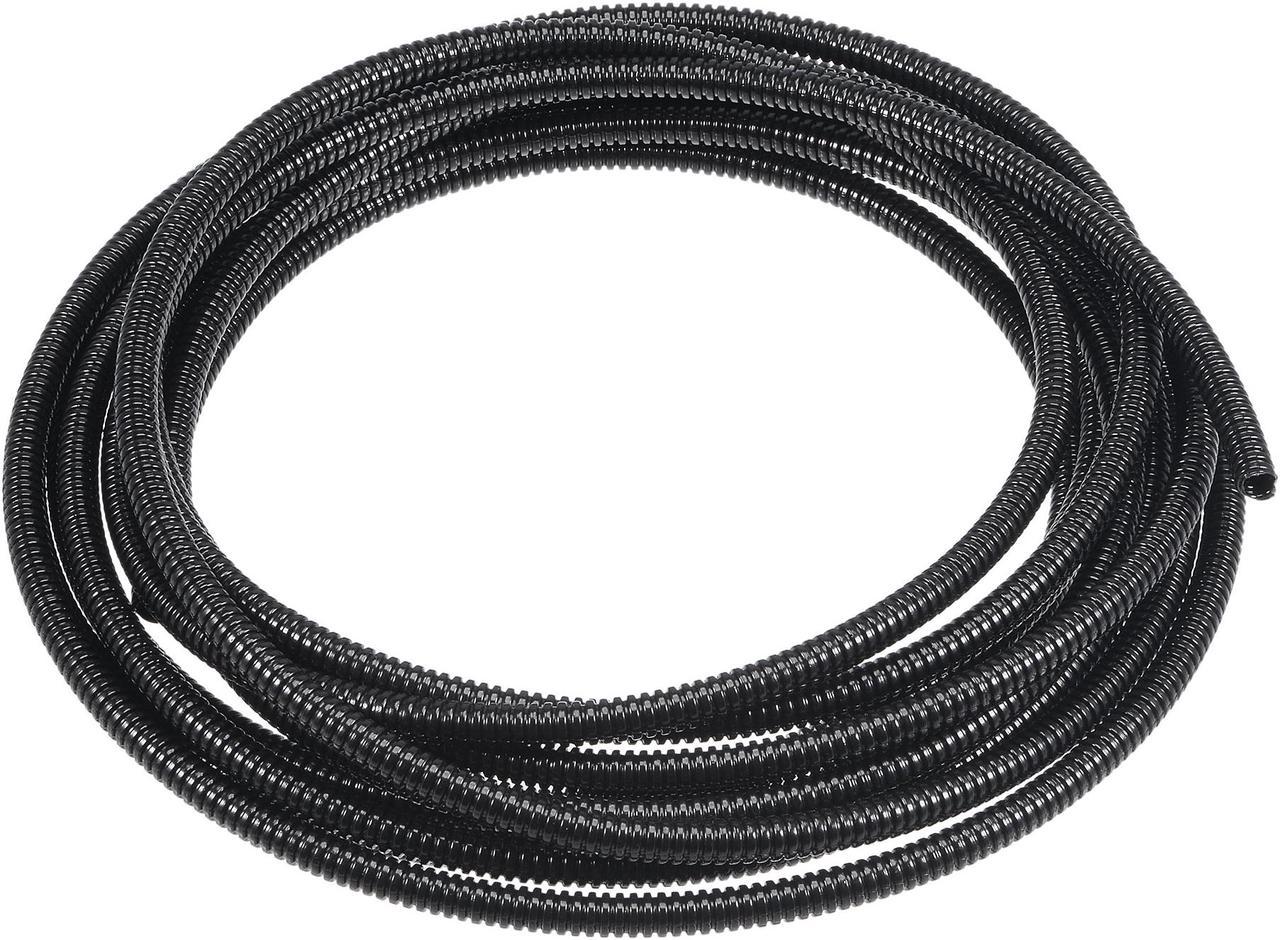 5 M 4.5 x 7 mm PA Split Corrugated Conduit Tube for Garden,Office Black