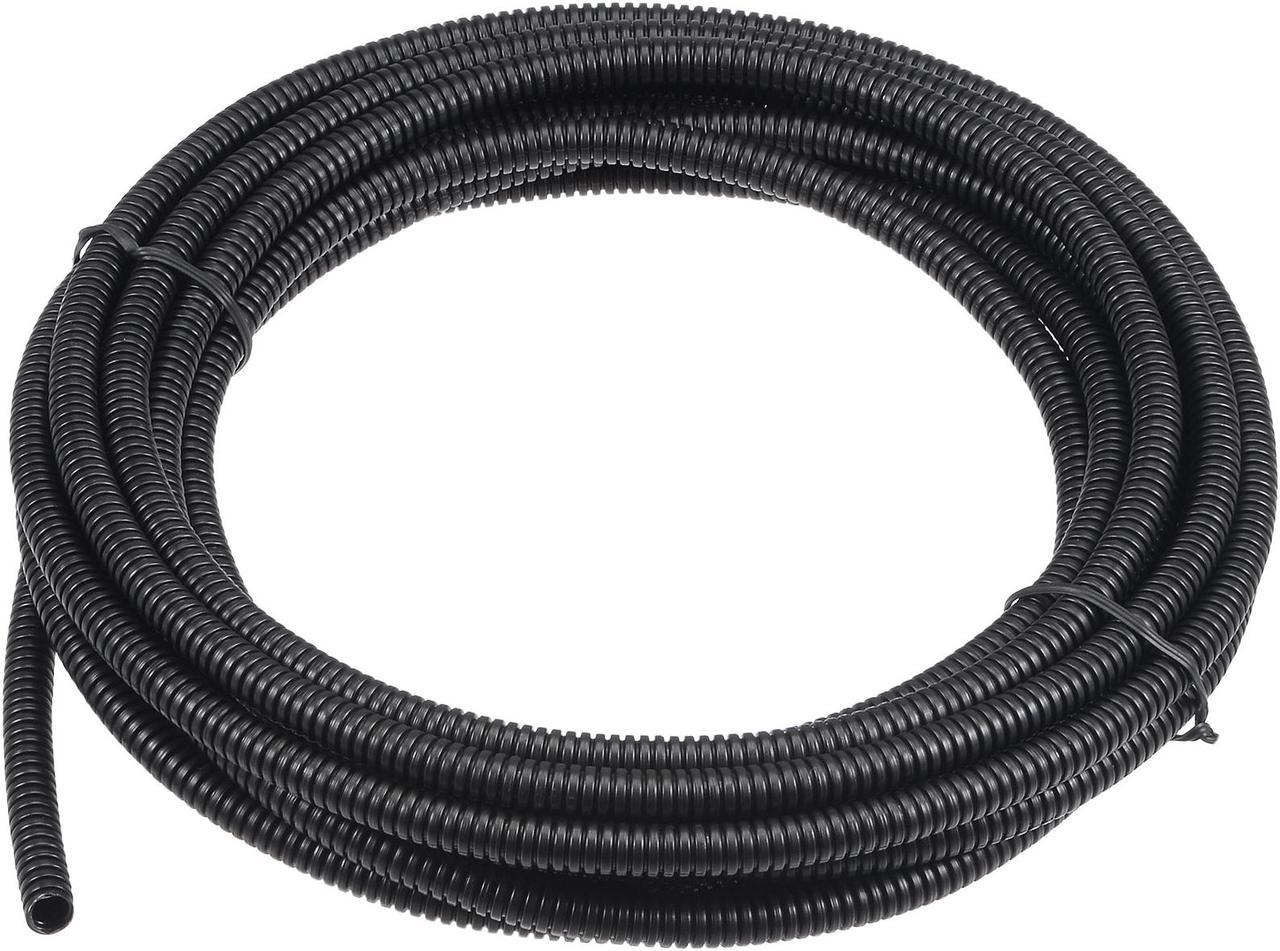 5 M 5.2 x 7.2 mm PP Flexible Corrugated Conduit Tube for Garden,Office Black