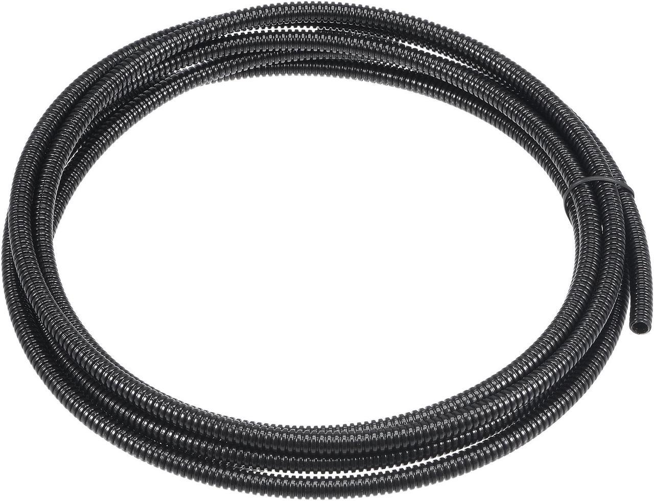 3.0 M 4.5 x 7 mm PA Flexible Corrugated Conduit Tube for Garden,Office Black