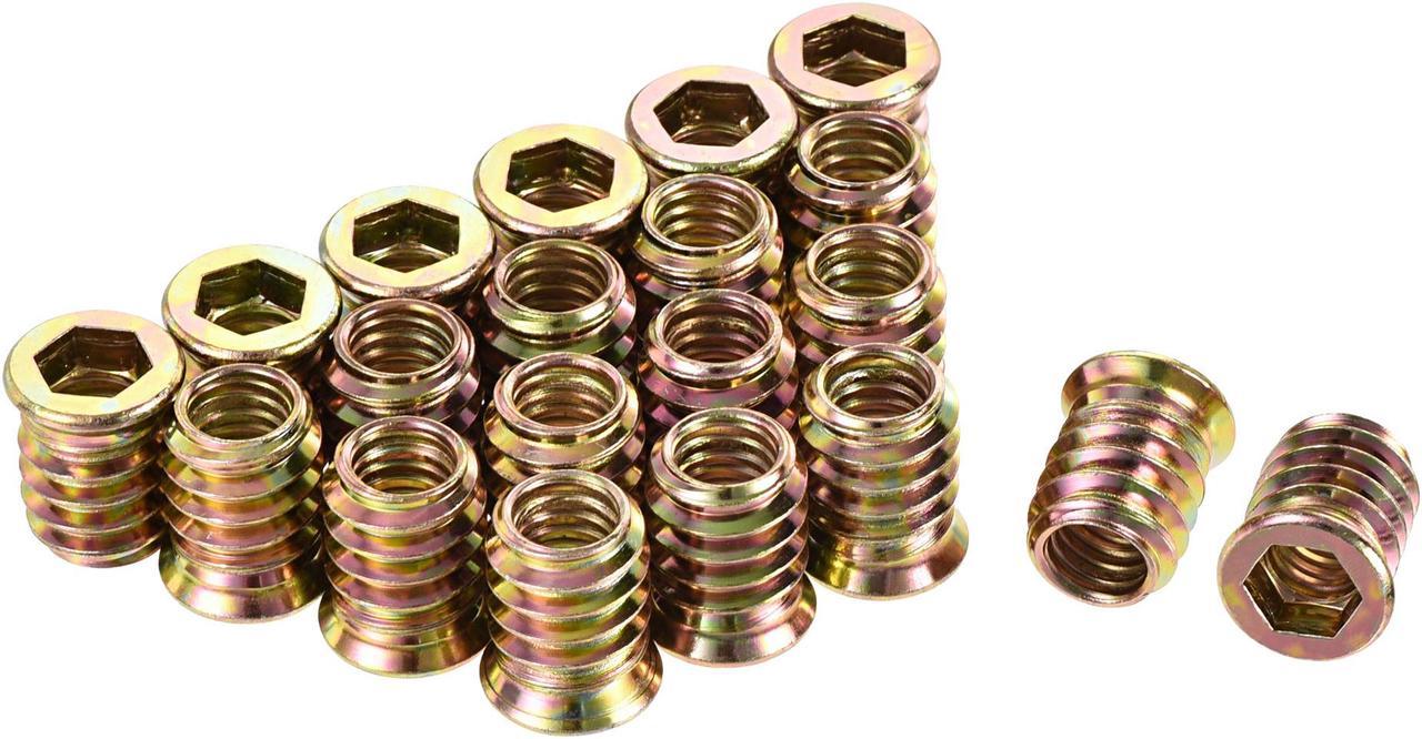 5/16"-18x17mm Threaded Insert Nuts Hex Socket Drive for Wood Furniture 40pcs