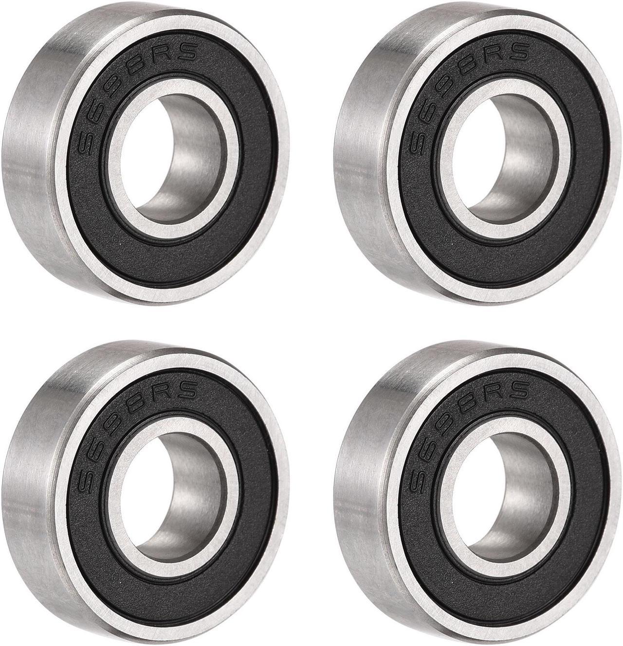 S698-2RS Stainless Steel Ball Bearing 8x19x6mm Double Sealed Bearings 4pcs