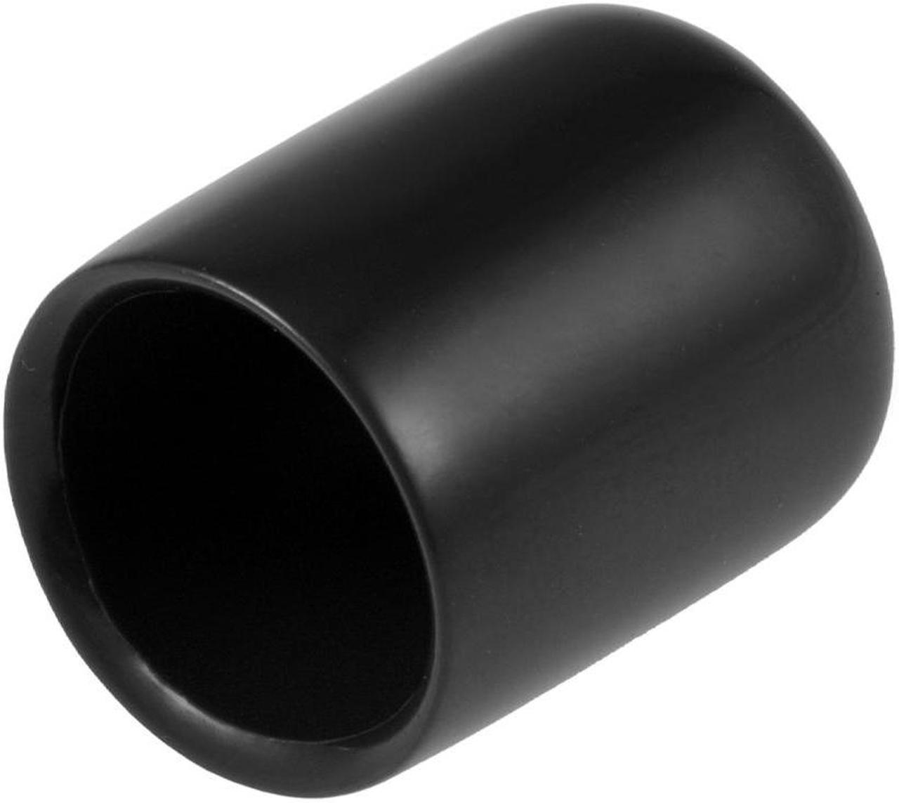 20pcs Rubber End Caps 1/2"(13mm) ID Vinyl Round End Cap Cover Screw Thread Protectors Black