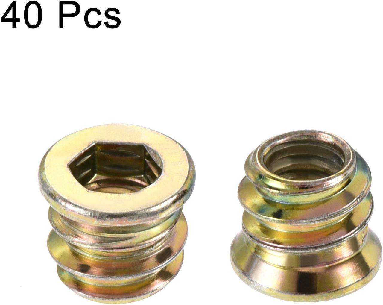 Alt view image 2 of 5 - 1/4"-20x10mm Threaded Insert Nuts Hex Socket Drive for Wood Furniture 40pcs