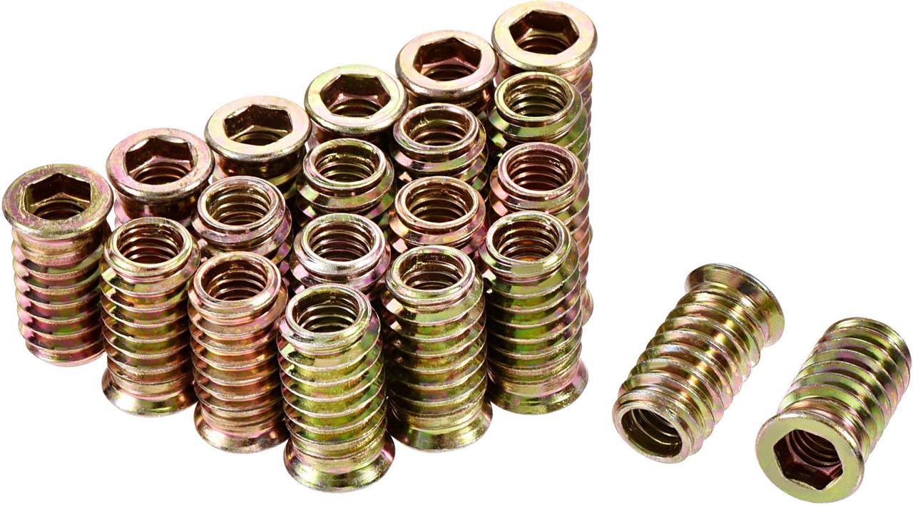 5/16"-18x25mm Threaded Insert Nuts Hex Socket Drive for Wood Furniture 40pcs