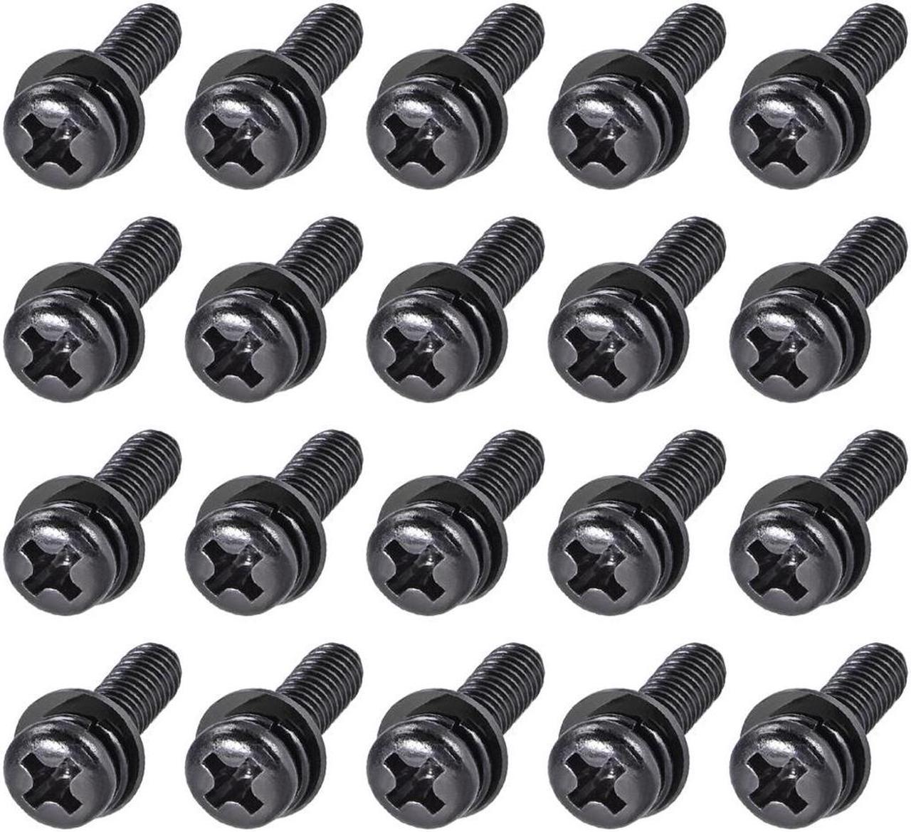 M5 x 16mm Carbon Steel Phillips Pan Head Machine Screws Bolts Combine with Spring Washer and Plain Washers 20pcs