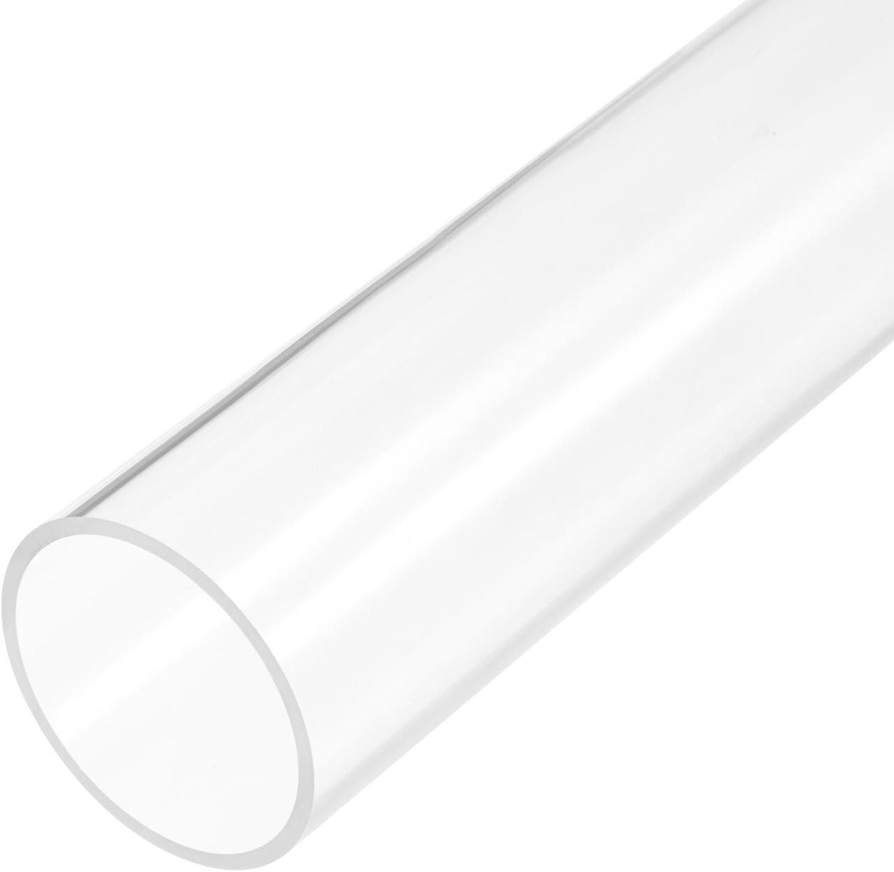 Clear Rigid Acrylic Pipe 46mm ID x 50mm OD x 305mm, 2mm Wall Round Tube