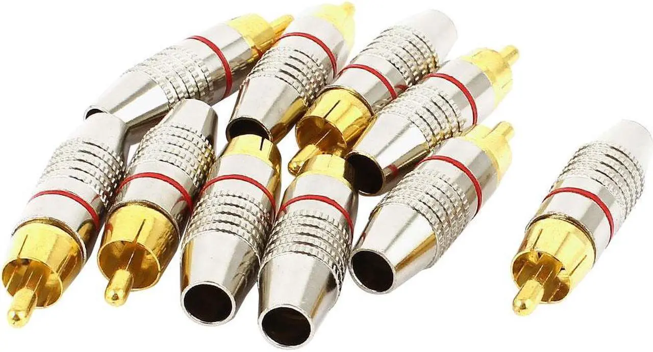 Main image of Metal Household RCA Male Audio Coaxial Cable Solderless Connector Adapter 10pcs