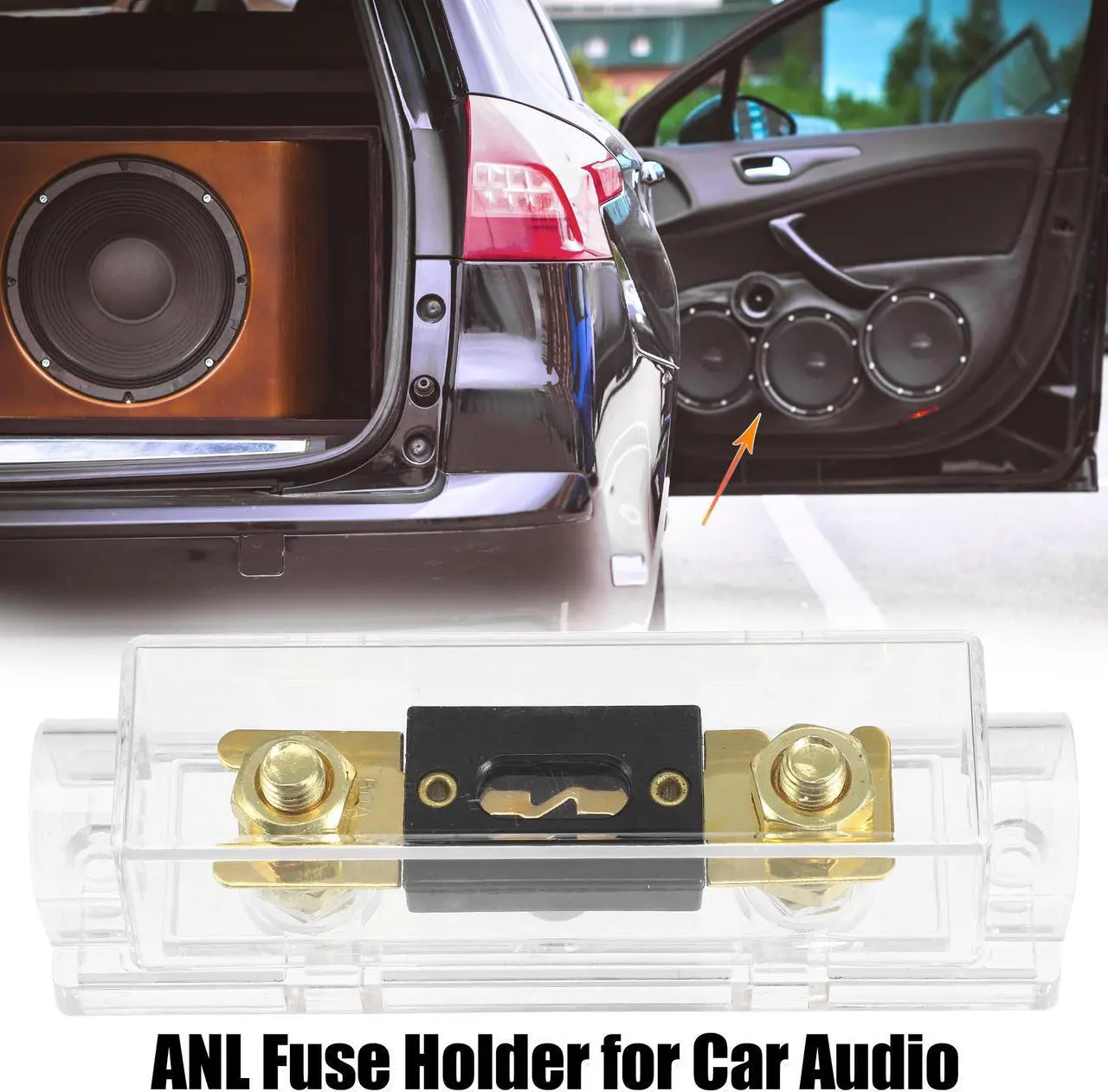 Alt view image 2 of 7 - 1 Set Car Audio 0 4 8 Gauge Inline ANL Fuse Holder Clear Transparent Fuse Block with 2pcs 50A Fuse