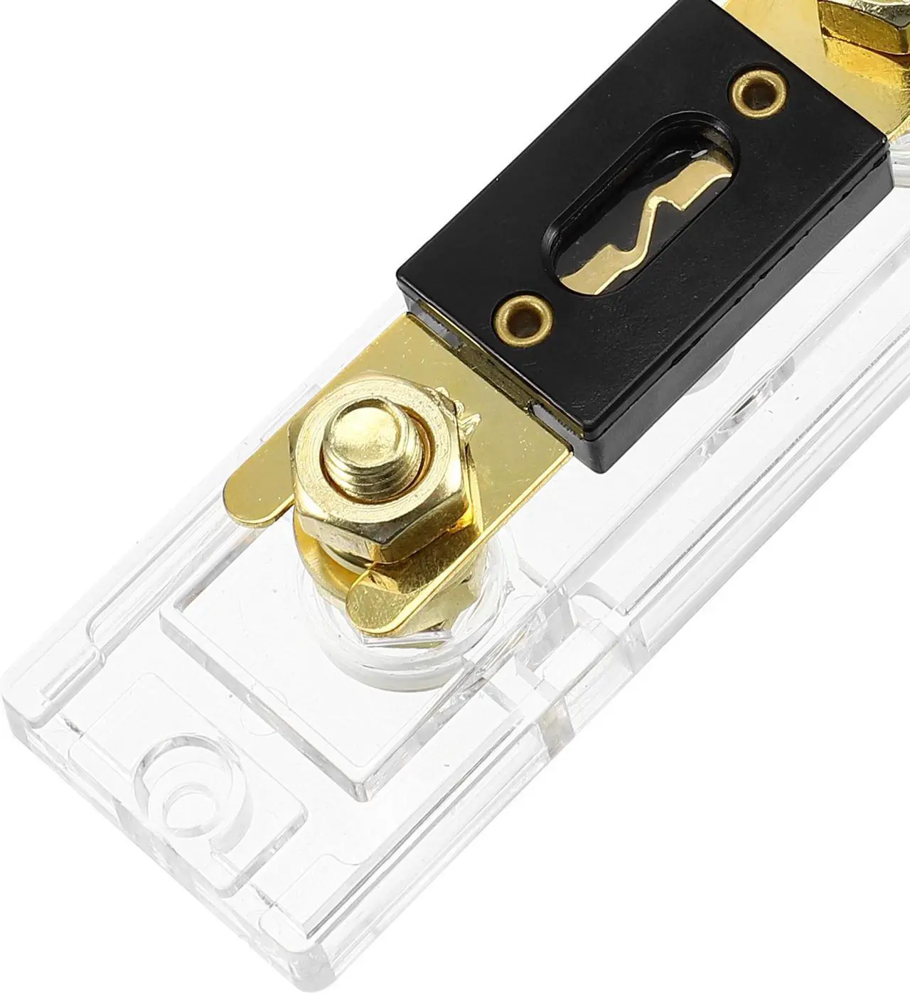 Alt view image 7 of 7 - 1 Set Car Audio 0 4 8 Gauge Inline ANL Fuse Holder Clear Transparent Fuse Block with 2pcs 50A Fuse