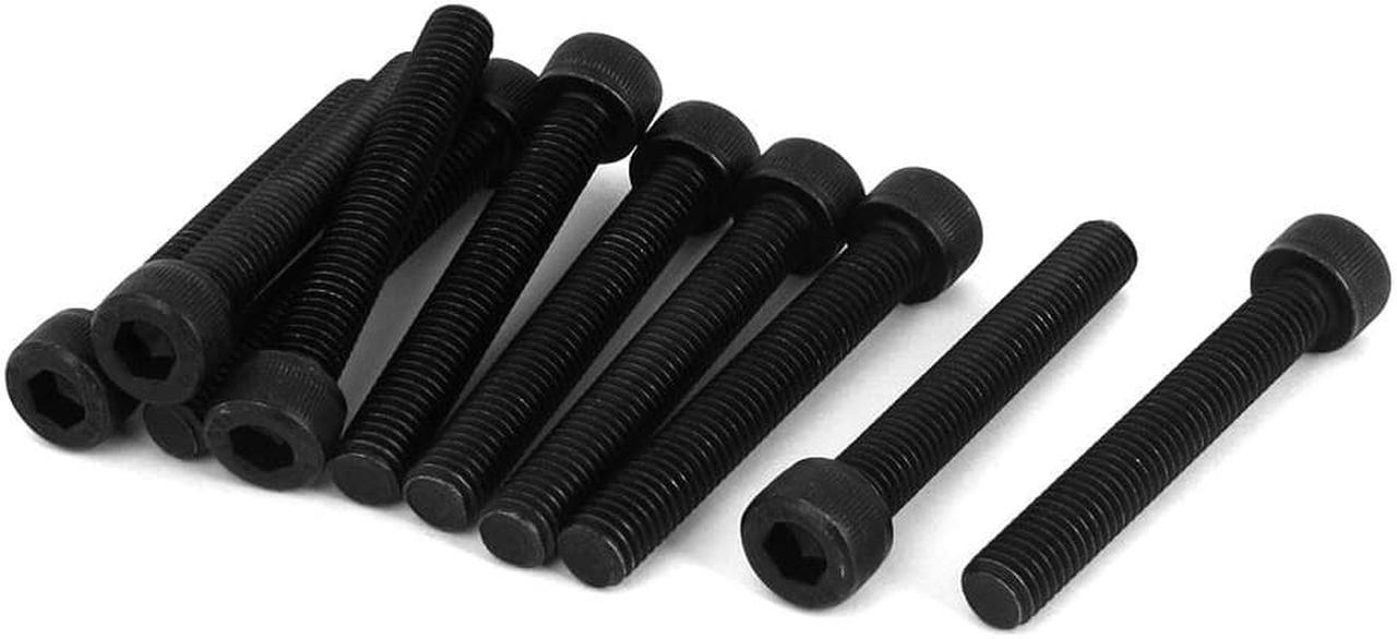 M8x55mm Metric 12.9 Alloy Steel Hex Socket Head Cap Screws Bolts Black 10Pcs