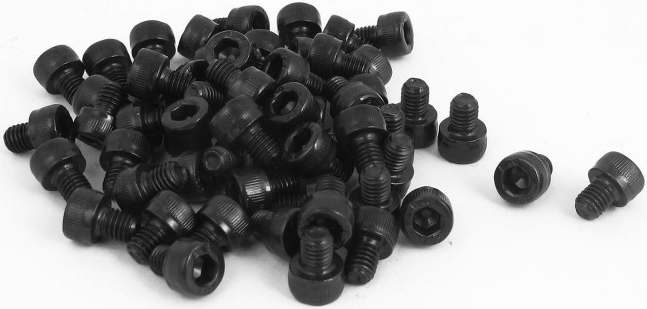 Unique Bargains 100Pcs M5x6mm Metric 12.9 Alloy Steel Black Hex Socket Head Cap Screws Bolts