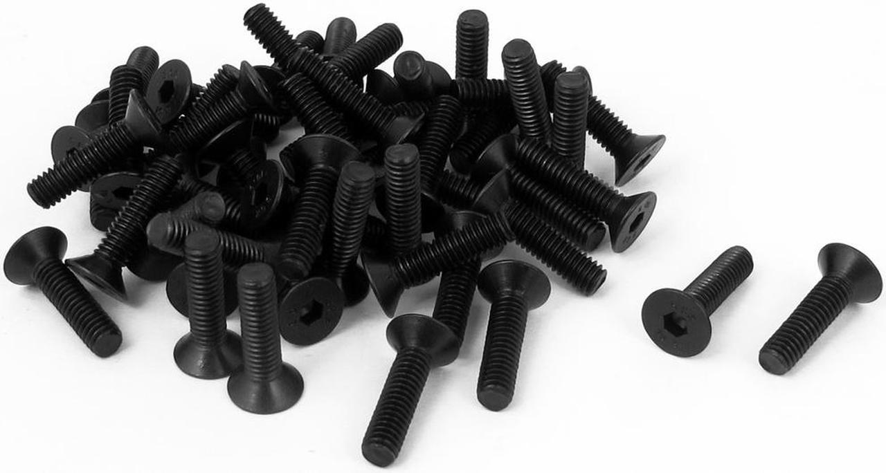 M4x16mm 10.9 Carbon Steel Countersunk Head Hex Socket Screw Black 50pcs