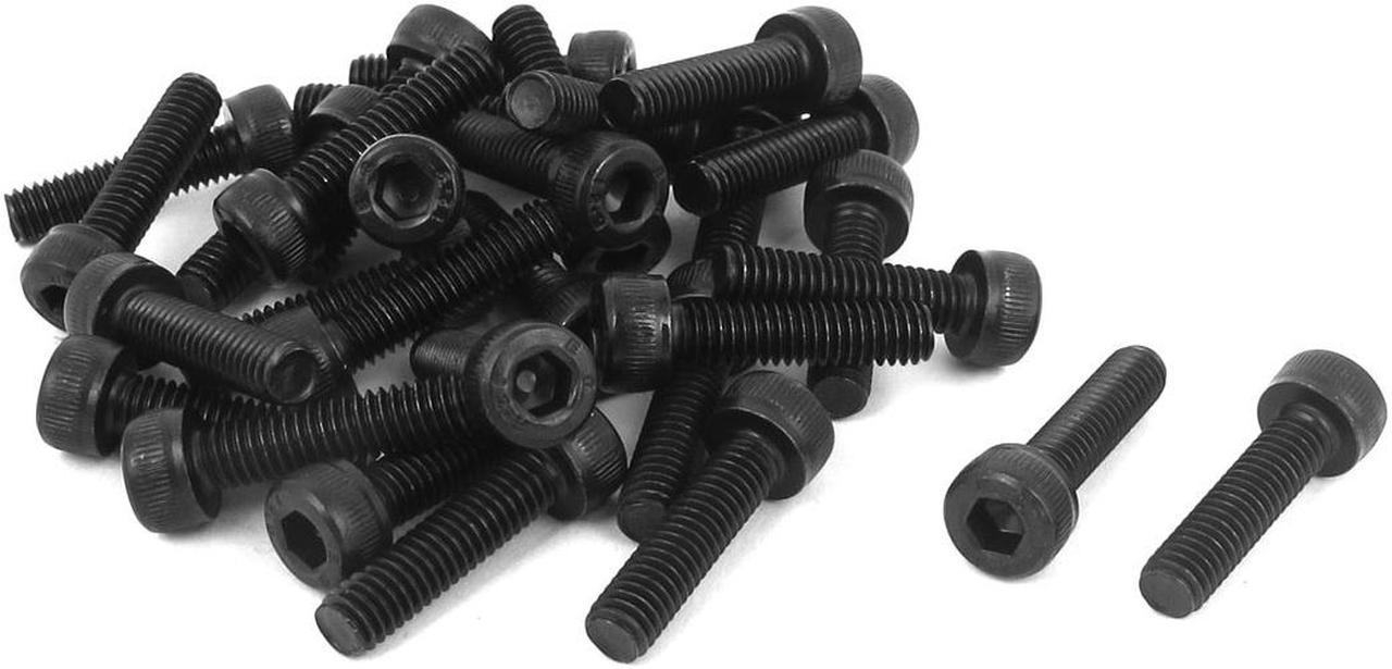 M4 x 16mm 12.9 Alloy Steel Machine Bolt Hex Socket Head Cap Screws Black 30pcs