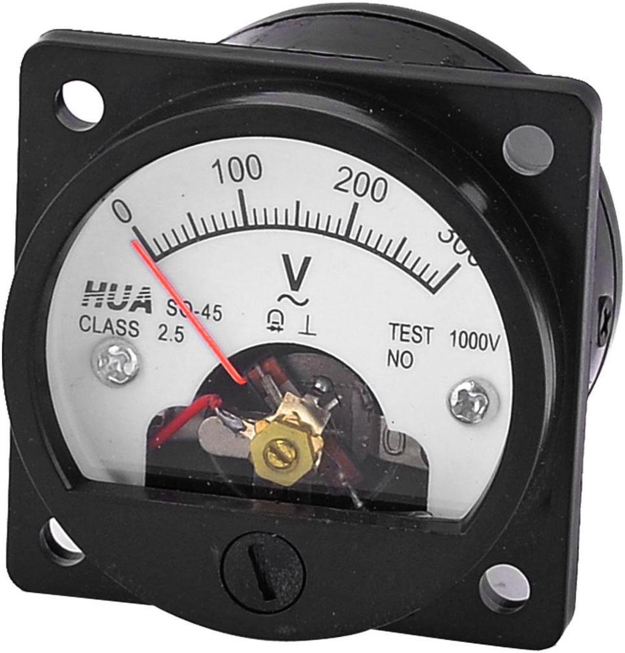 300VAC Fine Tuning Round Plastic Case Analog Voltage Meter Voltmeter Class 2.5