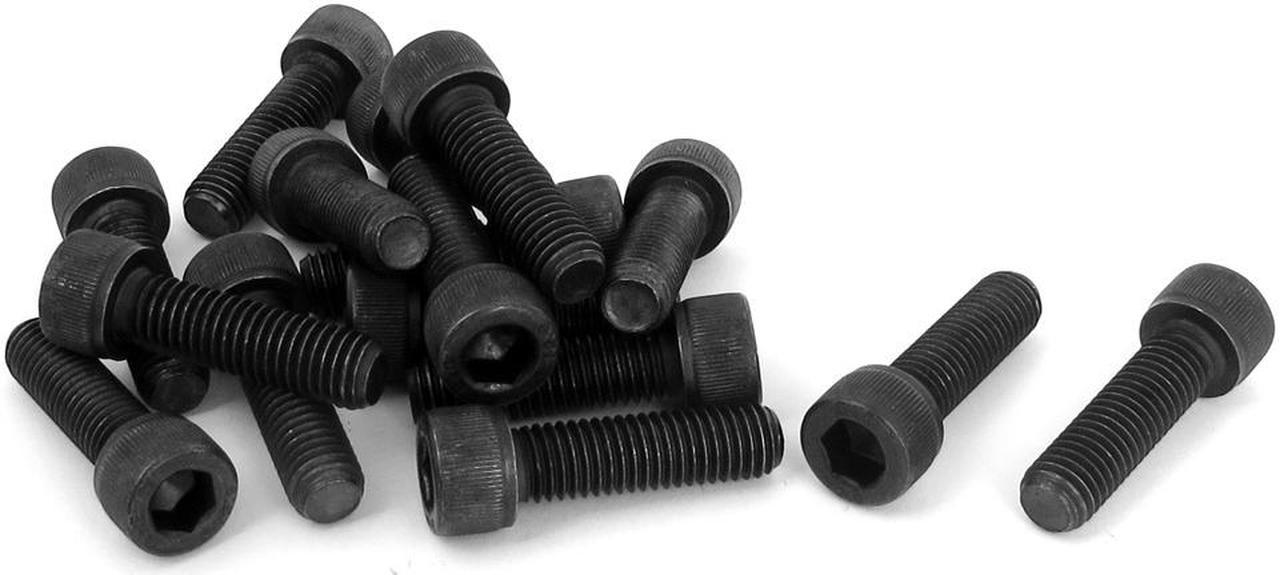 Unique Bargains 20Pcs M10x35mm Metric 12.9 Alloy Steel Black Hex Socket Head Cap Screws Bolts