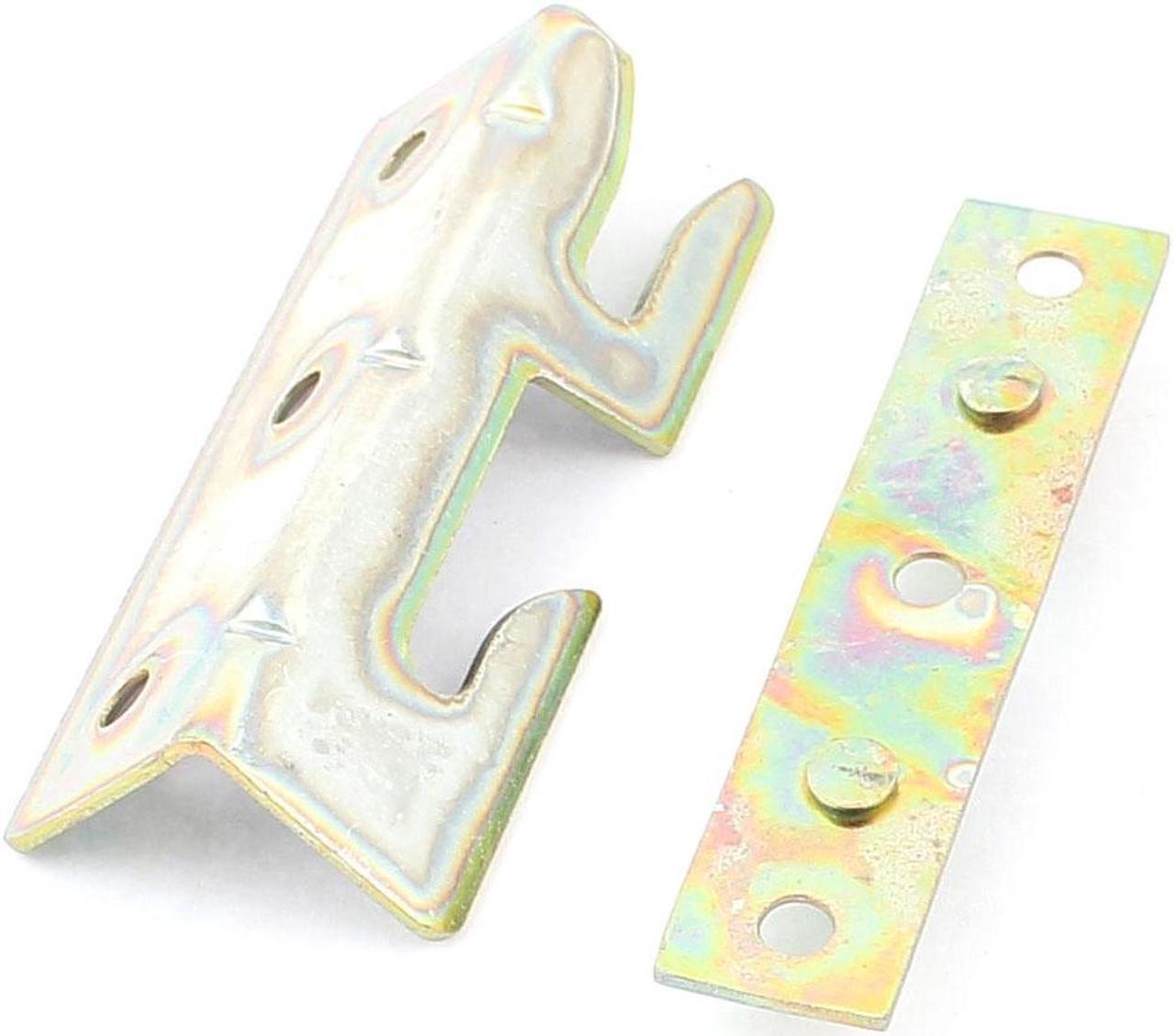Alt view image 2 of 2 - Furniture Wood Bed Rail Hook Metal Fasteners 80x25x25mm Brass Tone