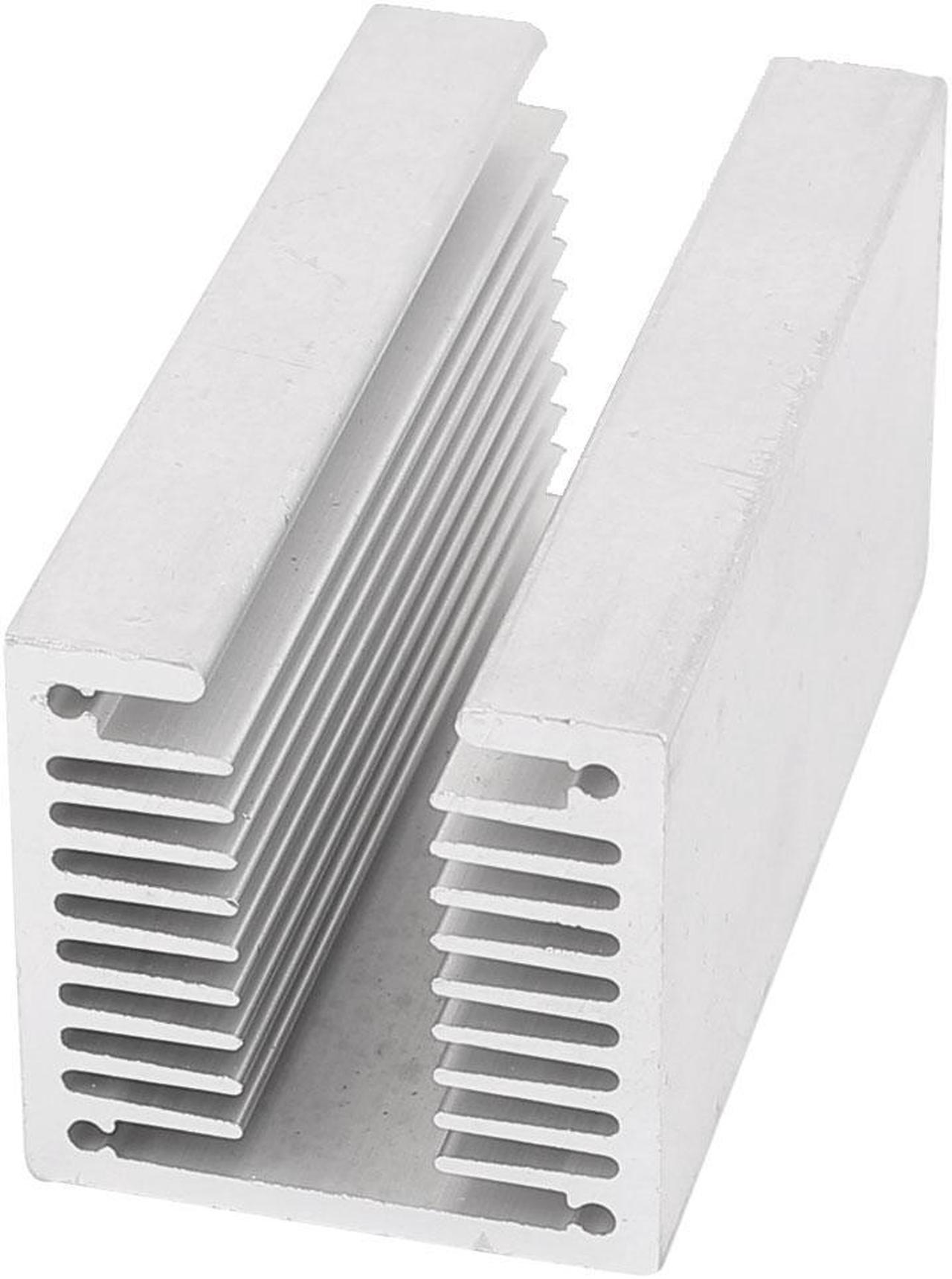 Unique Bargains Silver Tone U Slotted Aluminium Radiator Heat Sink Cooling Fin 80x40x40mm