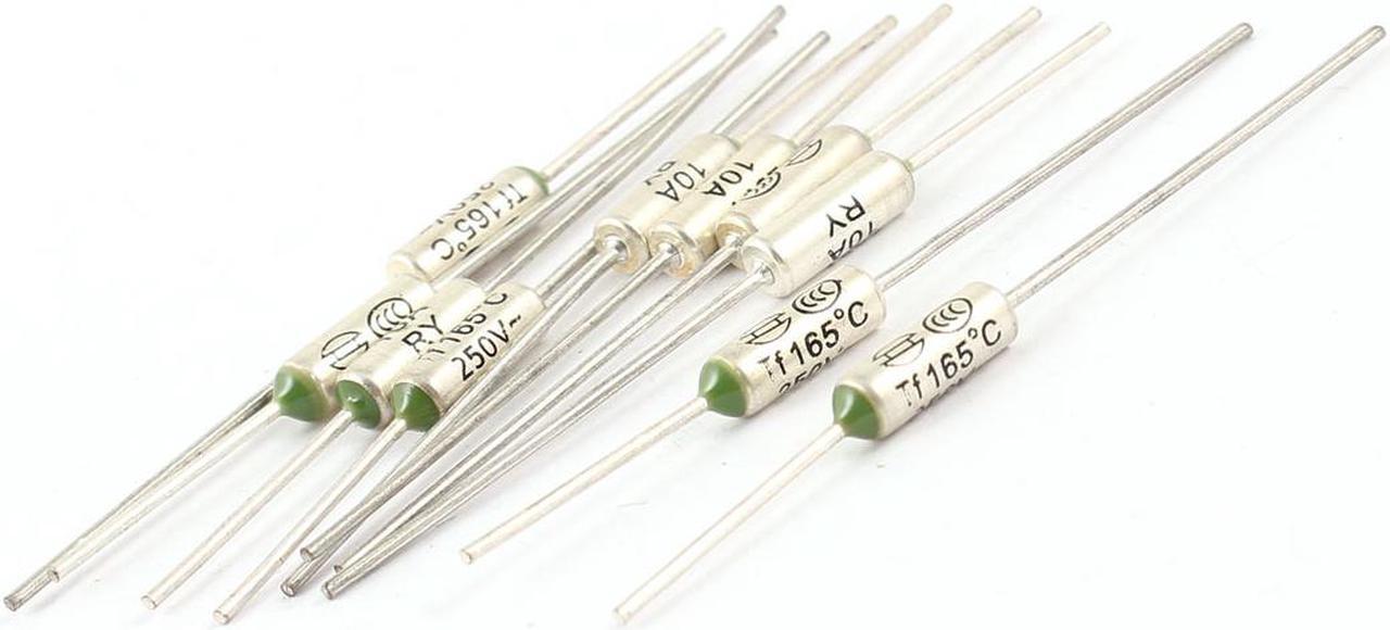 10 x Electronic Component Radial Leads 165C 250V 10A Aluminum Thermal Fuse