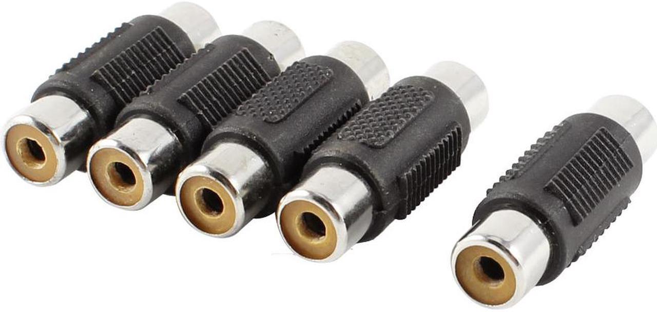 Unique Bargains F/F Female RCA Coupler Coaxial Cable Connectors for CCTV Camera 5 Pcs