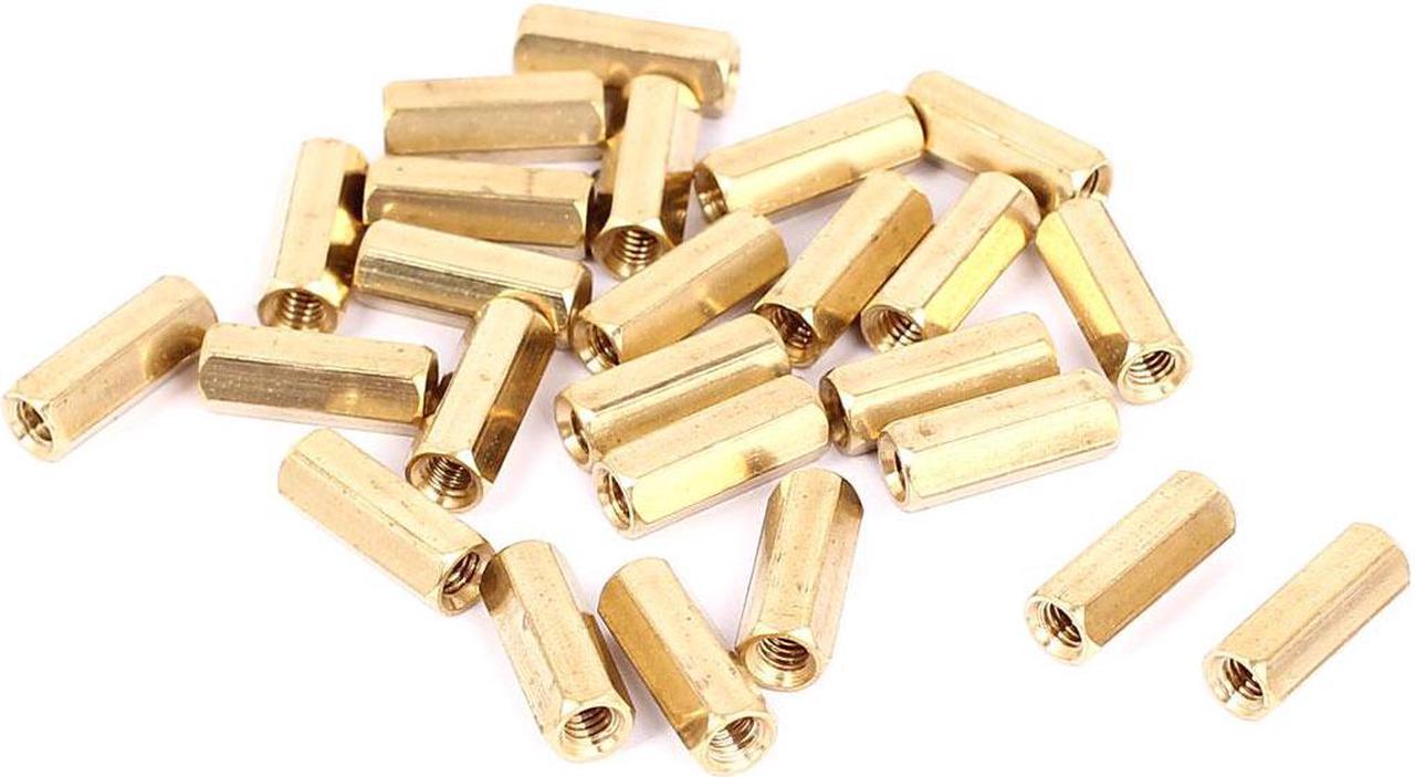 Main image of M4 x 16mm Female Thread Brass Hex Standoff Pillar Rod Spacer Coupler Nut 25pcs