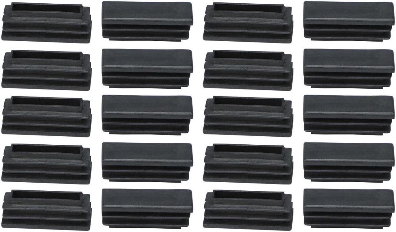 Unique Bargains 20 Pcs Antislip Plastic Rectangle 38mm x 13mm Chair Foot Cover Table Furniture Leg Protector Balck