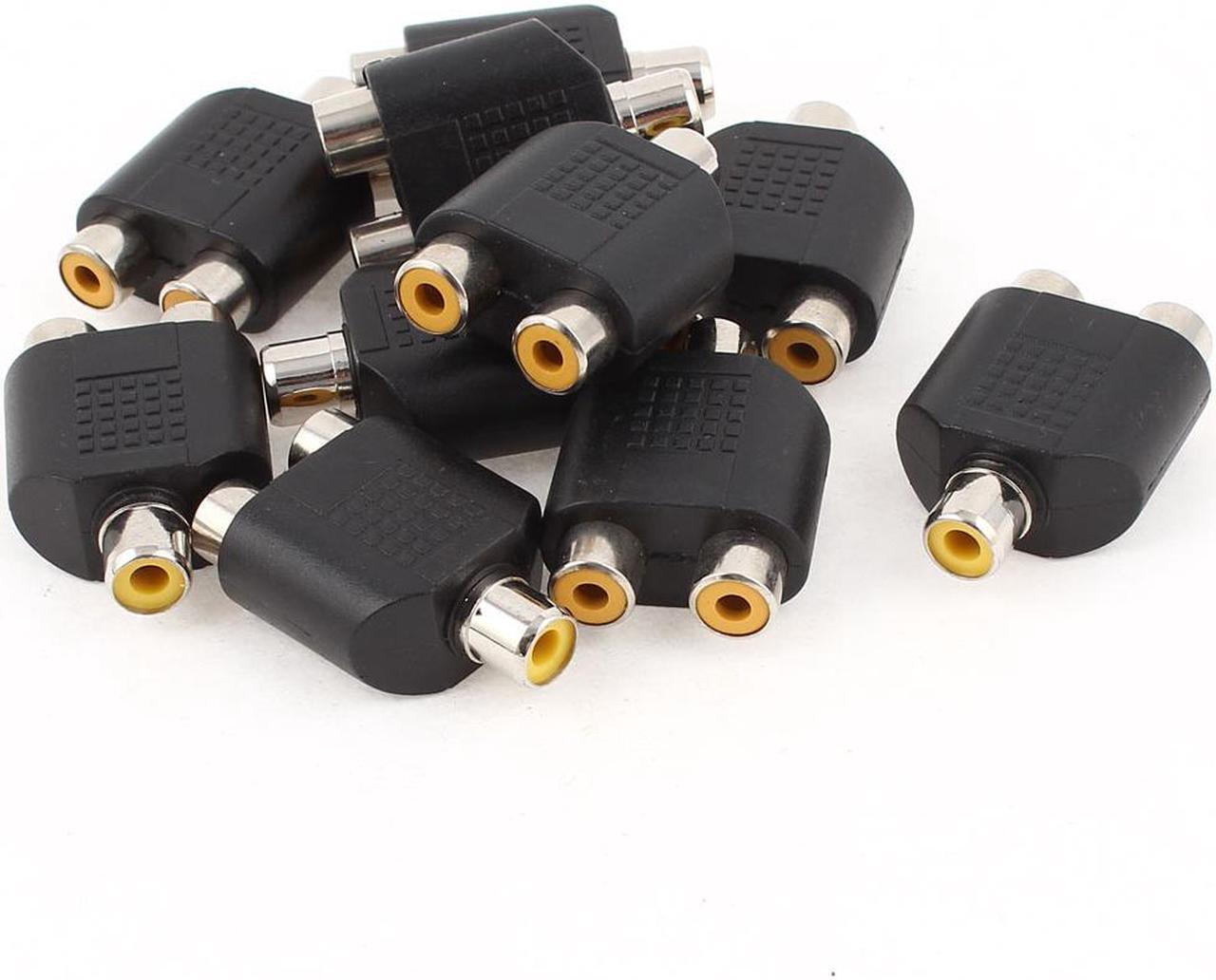 Main image of 10 Pcs Stereo Female Plug to Dual RCA Female Jack Audio Splitter Connector