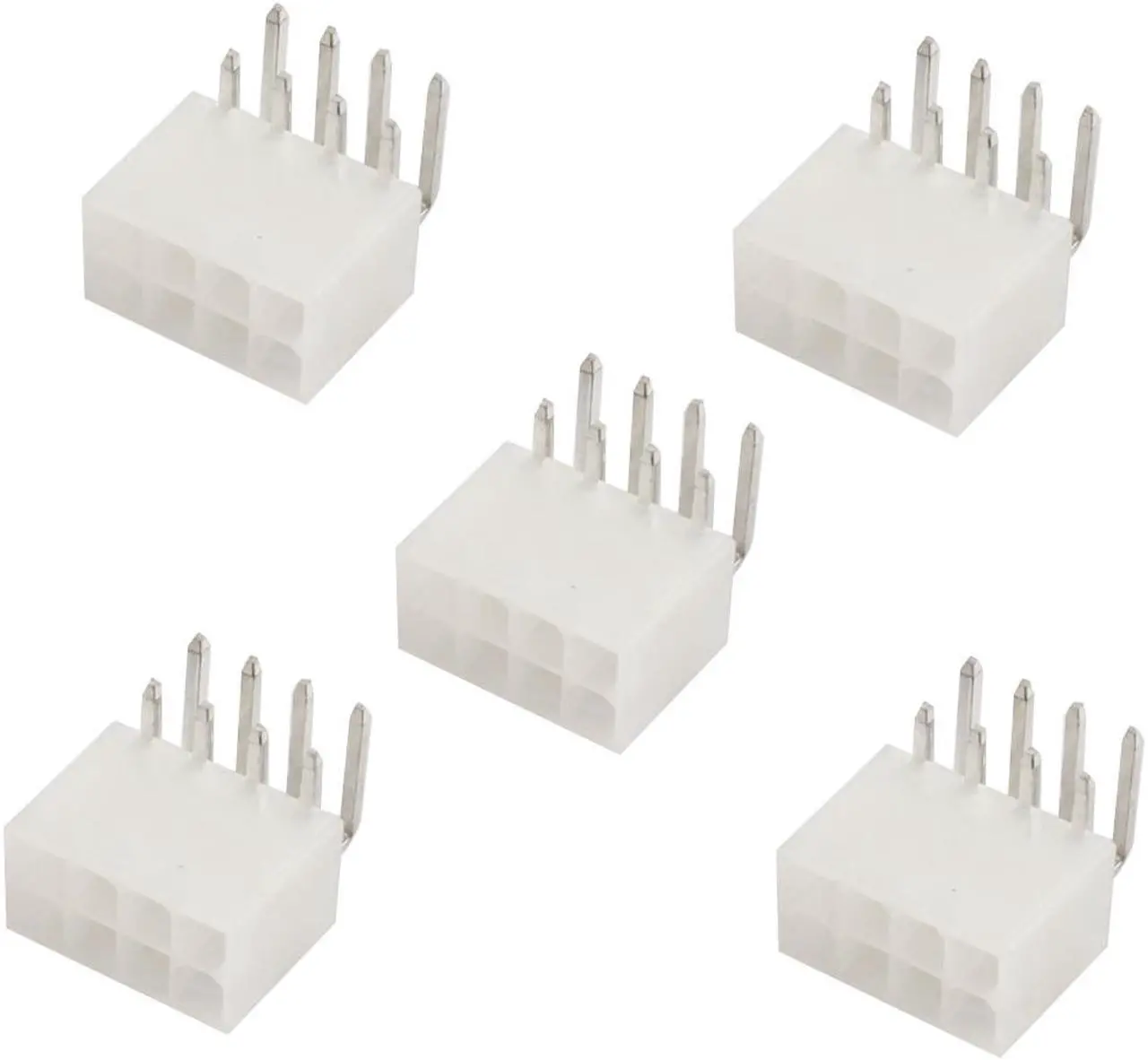 Main image of Unique Bargains 5 Pcs 8 Pin 90 Degree Terminal Power Supply PCB ATX Plug Connector Beige