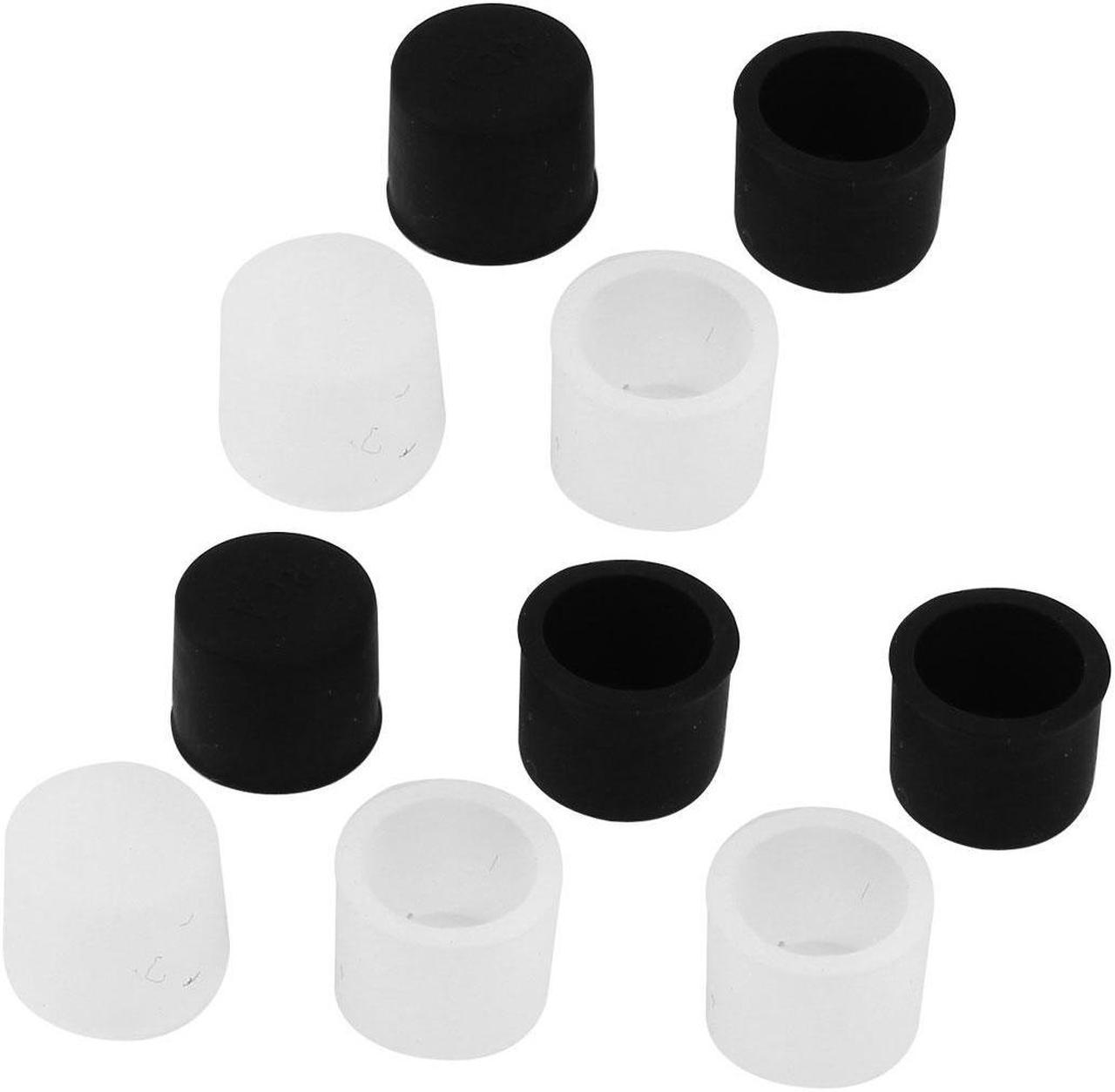 10 Pcs Black Clear Silicone RCA Female Connector Dust Proof Protector Cover