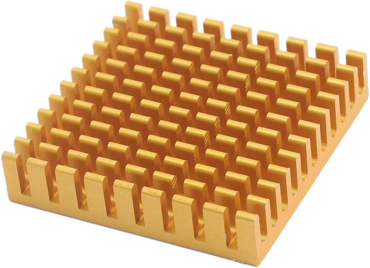 Unique Bargains Gold Tone 45mm x 45mm x 10mm Aluminum Heatsink CPU Cooling Fin