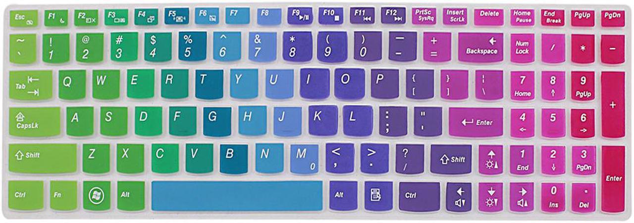 Unique Bargains Laptop Rainbow 7 Color Silicone Keyboard Skin Cover Film for IdeaPad Z560