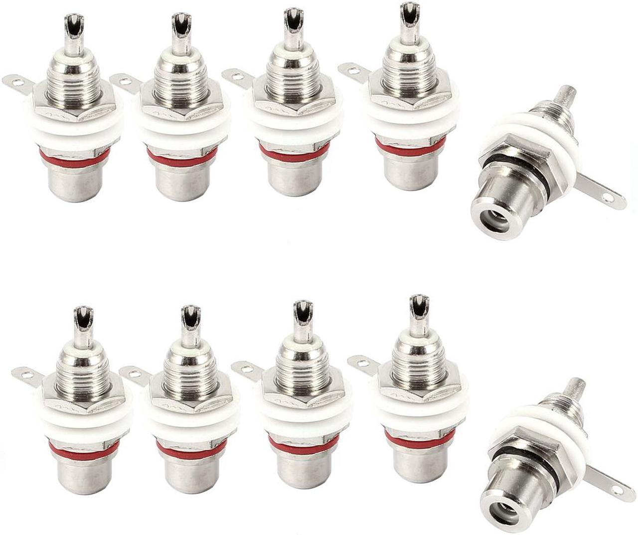 10 x Solder Type Metal RCA Female Jack Audio Terminal Bulkhead Connector Coupler