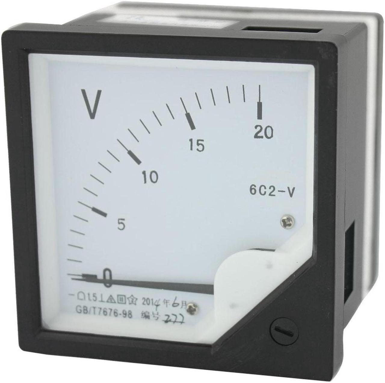 Unique Bargains DC 0-20V Measure Range Class 1.5 Plastic Panel Analog Voltmeter