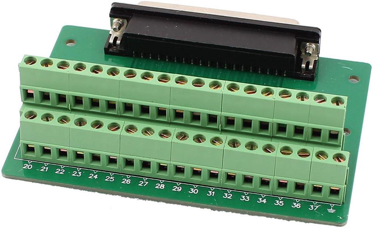 Main image of DB37 D-SUB Female Adapter to 37 Pin Terminal Dual Row Screw Breakout Board