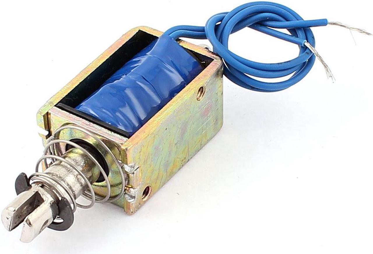 Unique Bargains JF-1039B DC 12V 400mA 25N/10mm Pull Push Type Open Frame Solenoid Electromagnet