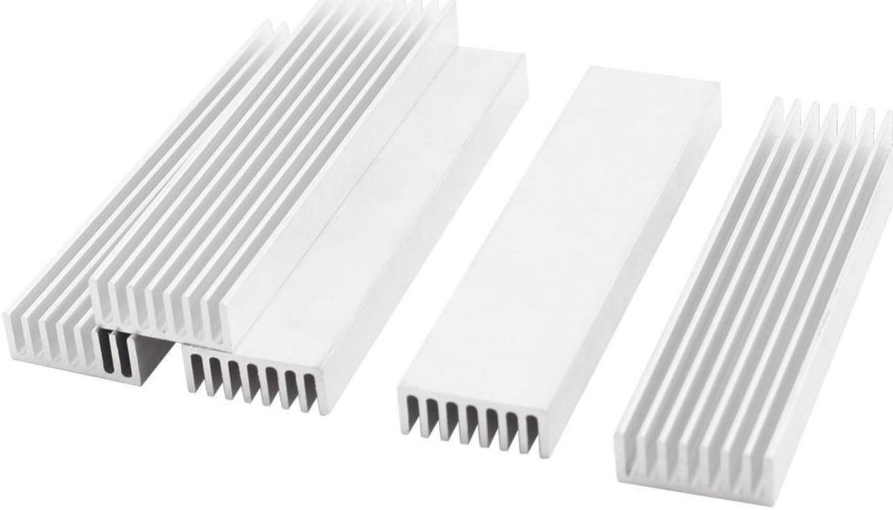 5 Pieces Silver Tone Aluminium Radiator Heatsink Heat Sink 100x25x10mm